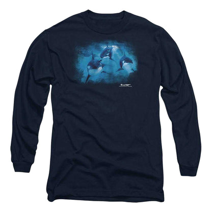 Navy - Front - Wild Wings Unisex Adult Pod Of Orcas T-Shirt