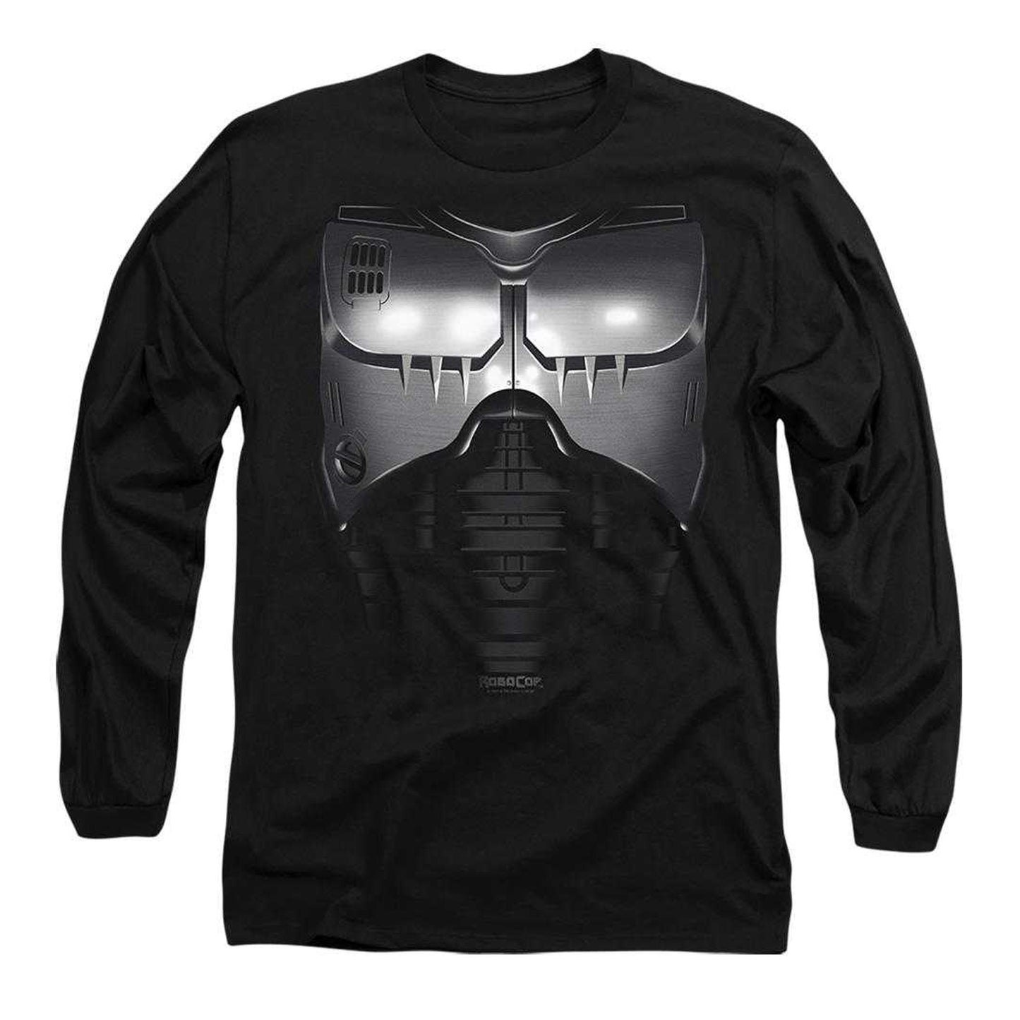 Black - Front - Robocop Unisex Adult Robo Armor Long-Sleeved T-Shirt