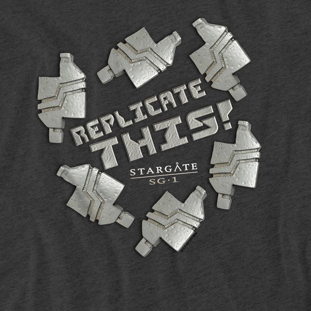 Charcoal - Side - Stargate SG-1 Unisex Adult Replicate This T-Shirt
