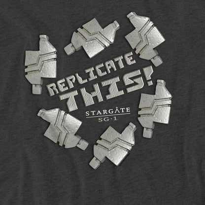 Charcoal - Side - Stargate SG-1 Unisex Adult Replicate This T-Shirt