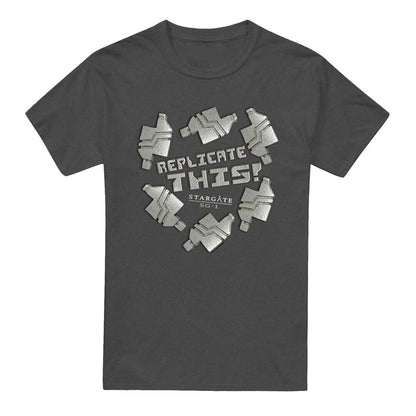 Charcoal - Front - Stargate SG-1 Unisex Adult Replicate This T-Shirt