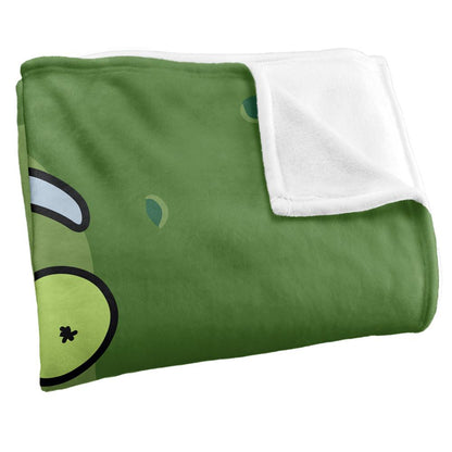 Green - Side - Rick And Morty Silky Pickle Rick Supersoft Blanket