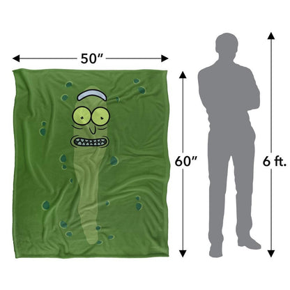 Green - Lifestyle - Rick And Morty Silky Pickle Rick Supersoft Blanket