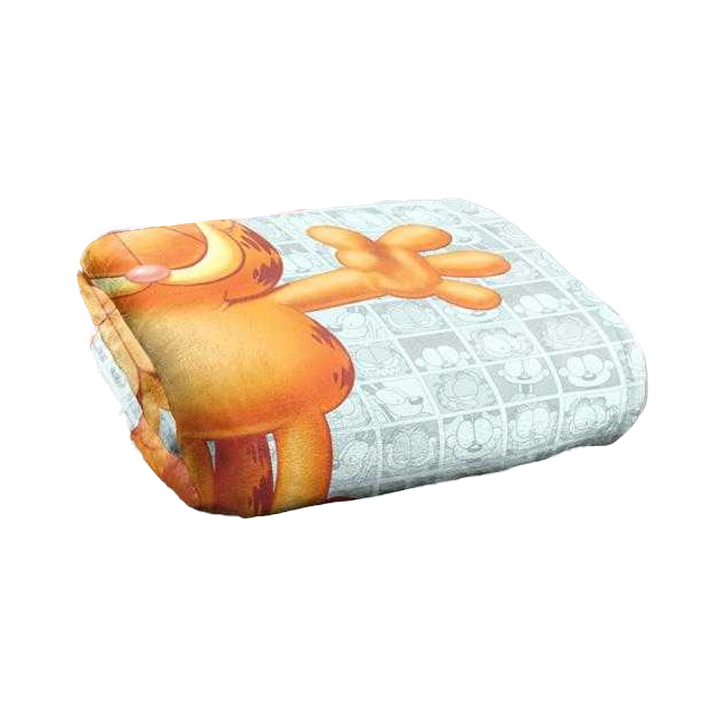 Grey-Yellow - Back - Garfield Free Hugs Silky Supersoft Blanket