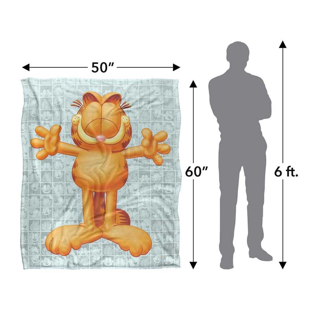 Grey-Yellow - Lifestyle - Garfield Free Hugs Silky Supersoft Blanket