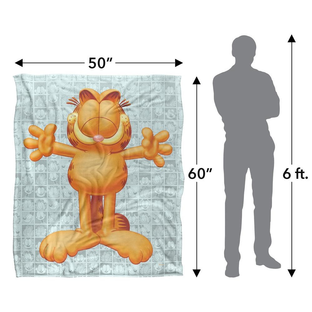 Grey-Yellow - Pack Shot - Garfield Free Hugs Silky Supersoft Blanket