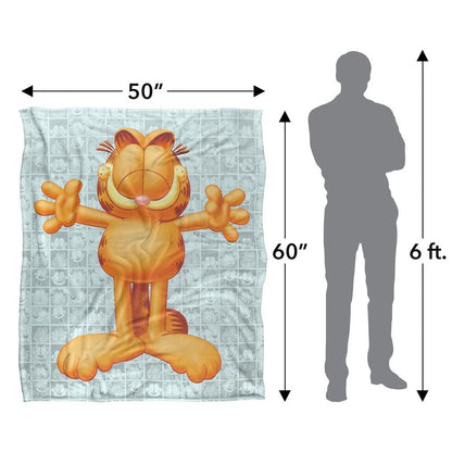 Grey-Yellow - Pack Shot - Garfield Free Hugs Silky Supersoft Blanket
