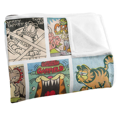 Multicoloured - Side - Garfield Silky Collage Supersoft Blanket