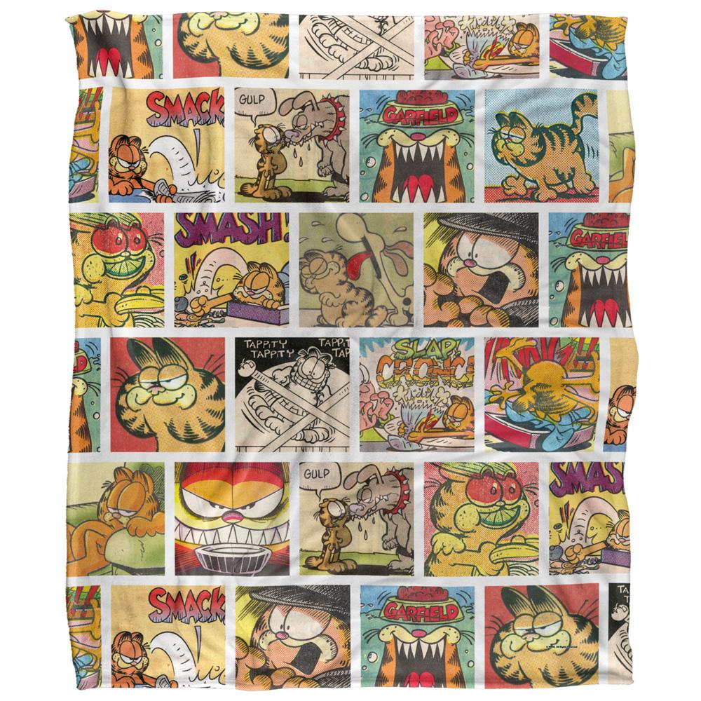 Multicoloured - Front - Garfield Silky Collage Supersoft Blanket