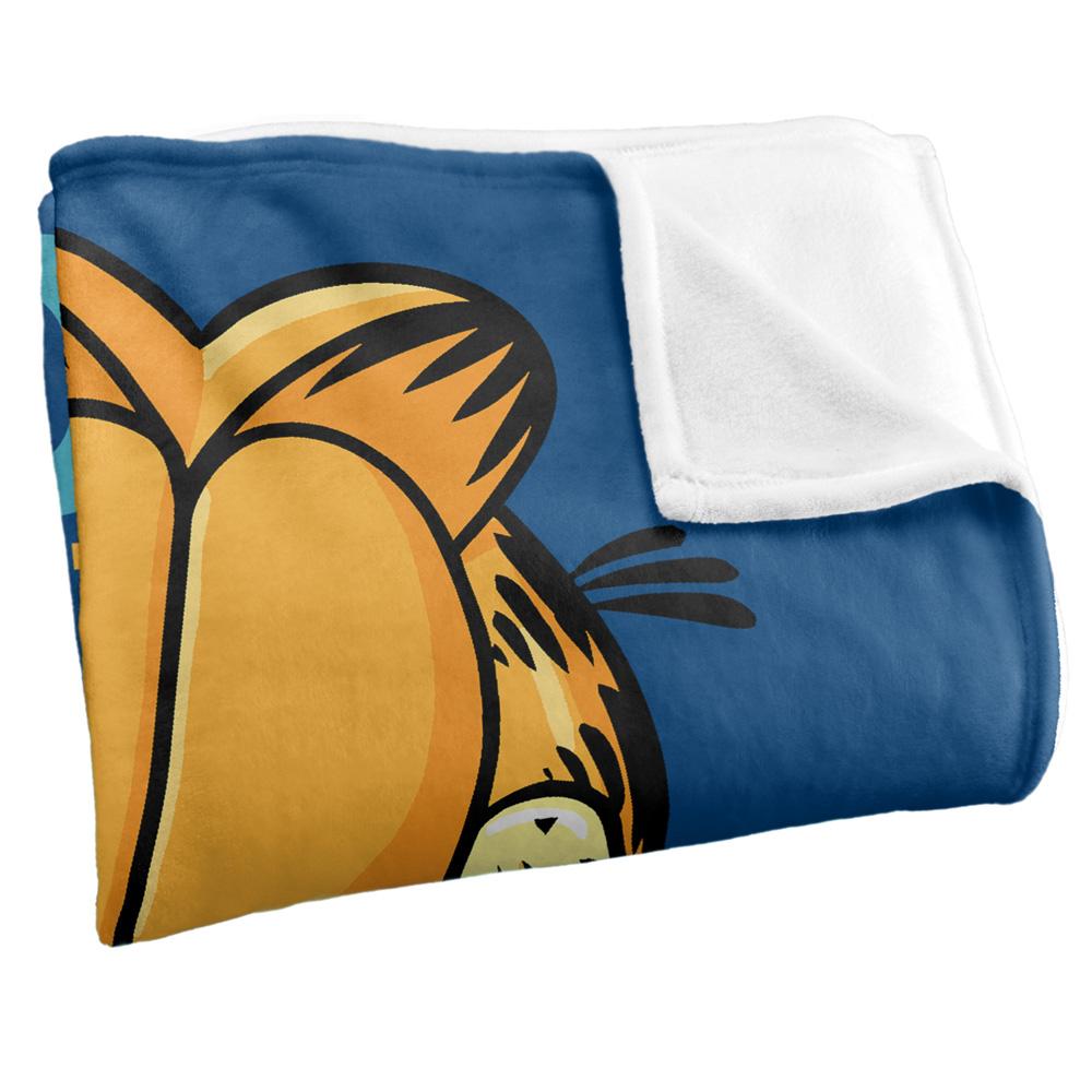 Blue-Yellow - Side - Garfield Never Ever Wrong Silky Supersoft Blanket