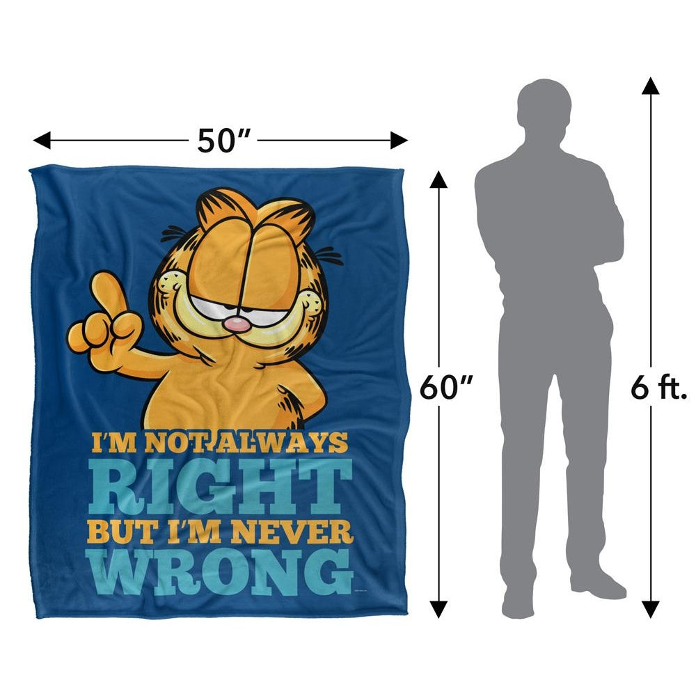 Blue-Yellow - Close up - Garfield Never Ever Wrong Silky Supersoft Blanket