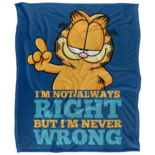 Blue-Yellow - Front - Garfield Never Ever Wrong Silky Supersoft Blanket