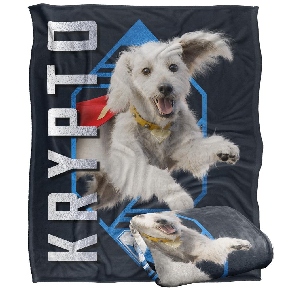 Black-White - Back - Superman Silky Diamond Krypto Supersoft Blanket