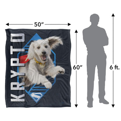 Black-White - Close up - Superman Silky Diamond Krypto Supersoft Blanket