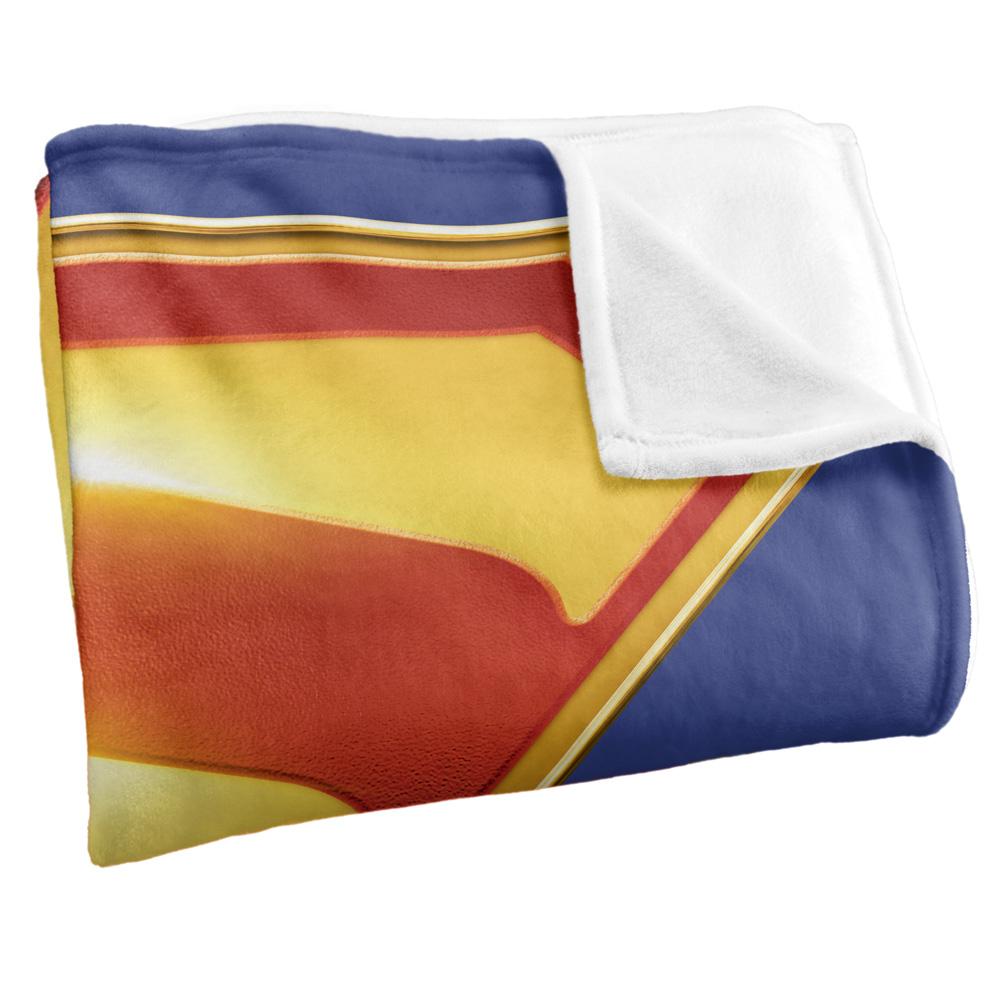 Blue-Multicoloured - Side - Superman Silky Colour Logo Supersoft Blanket