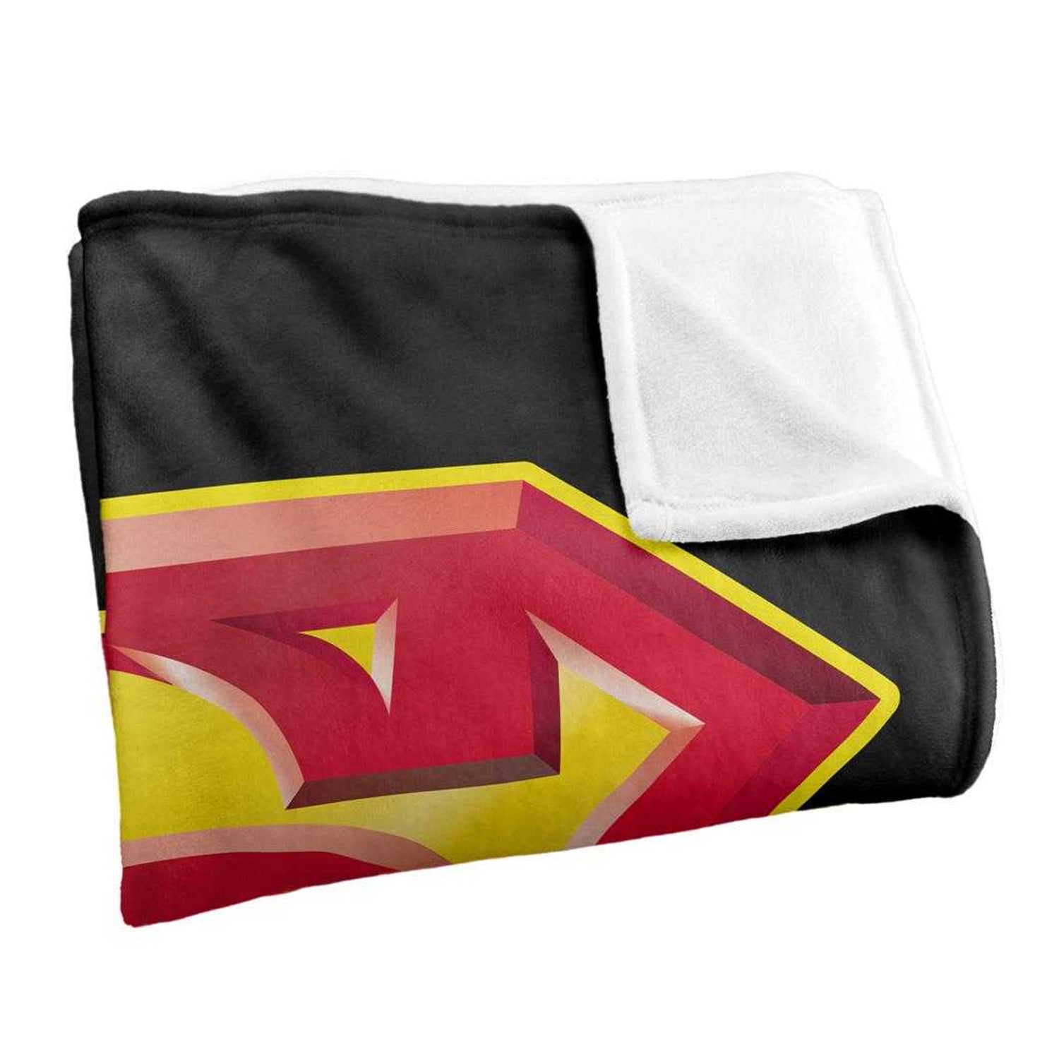 Black-Red-Yellow - Side - Superman Silky Super Dad Supersoft Blanket