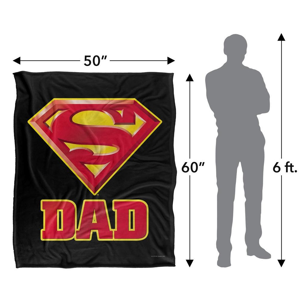 Black-Red-Yellow - Pack Shot - Superman Silky Super Dad Supersoft Blanket