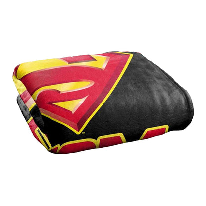 Black-Red-Yellow - Back - Superman Super Mom Silky Supersoft Blanket