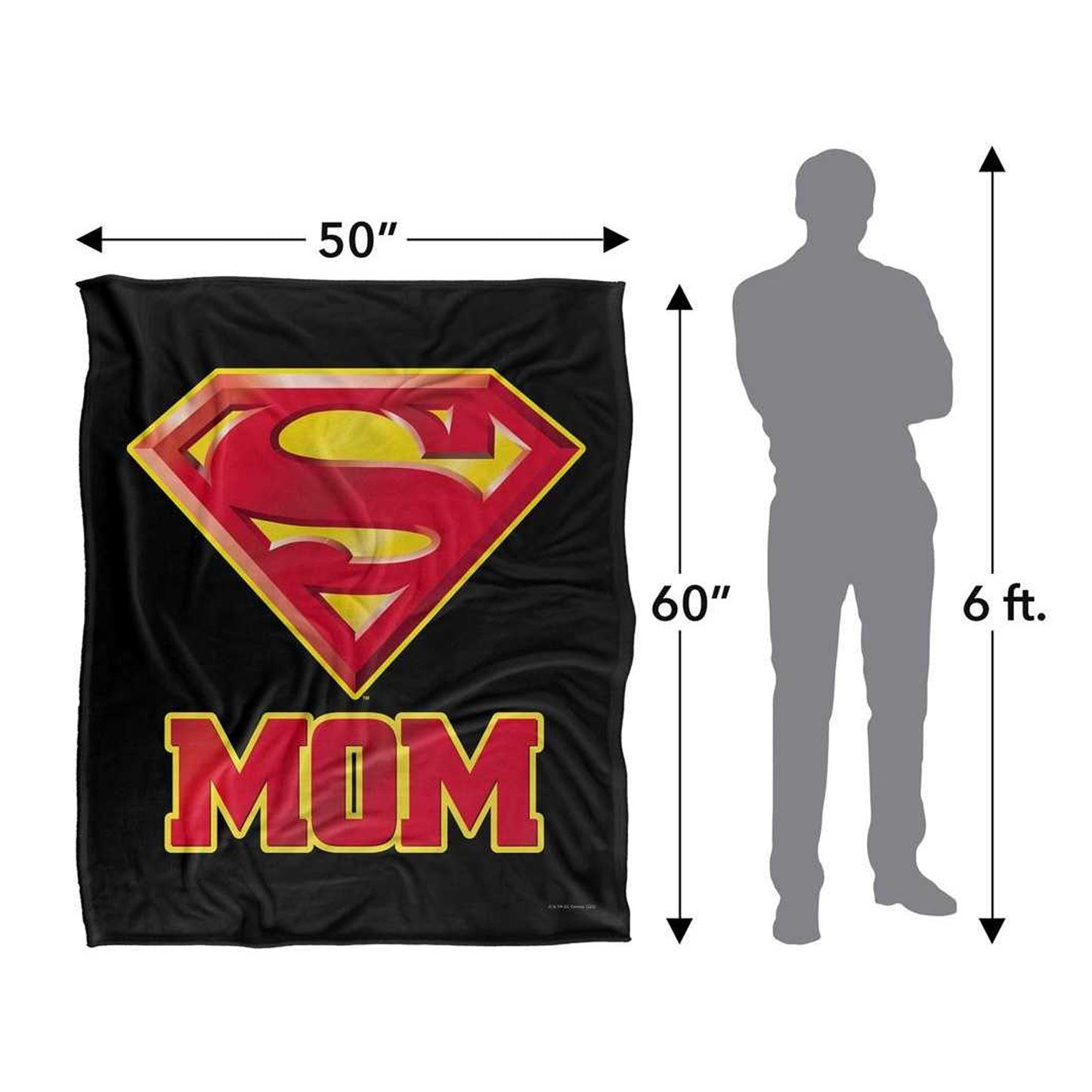 Black-Red-Yellow - Lifestyle - Superman Super Mom Silky Supersoft Blanket