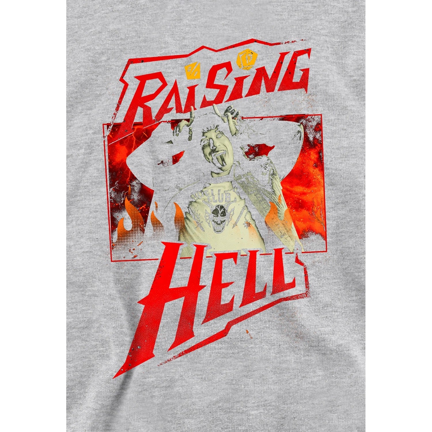 Athletic Heather - Side - Stranger Things Childrens-Kids Raising Hell Eddie Munson Heather Hoodie
