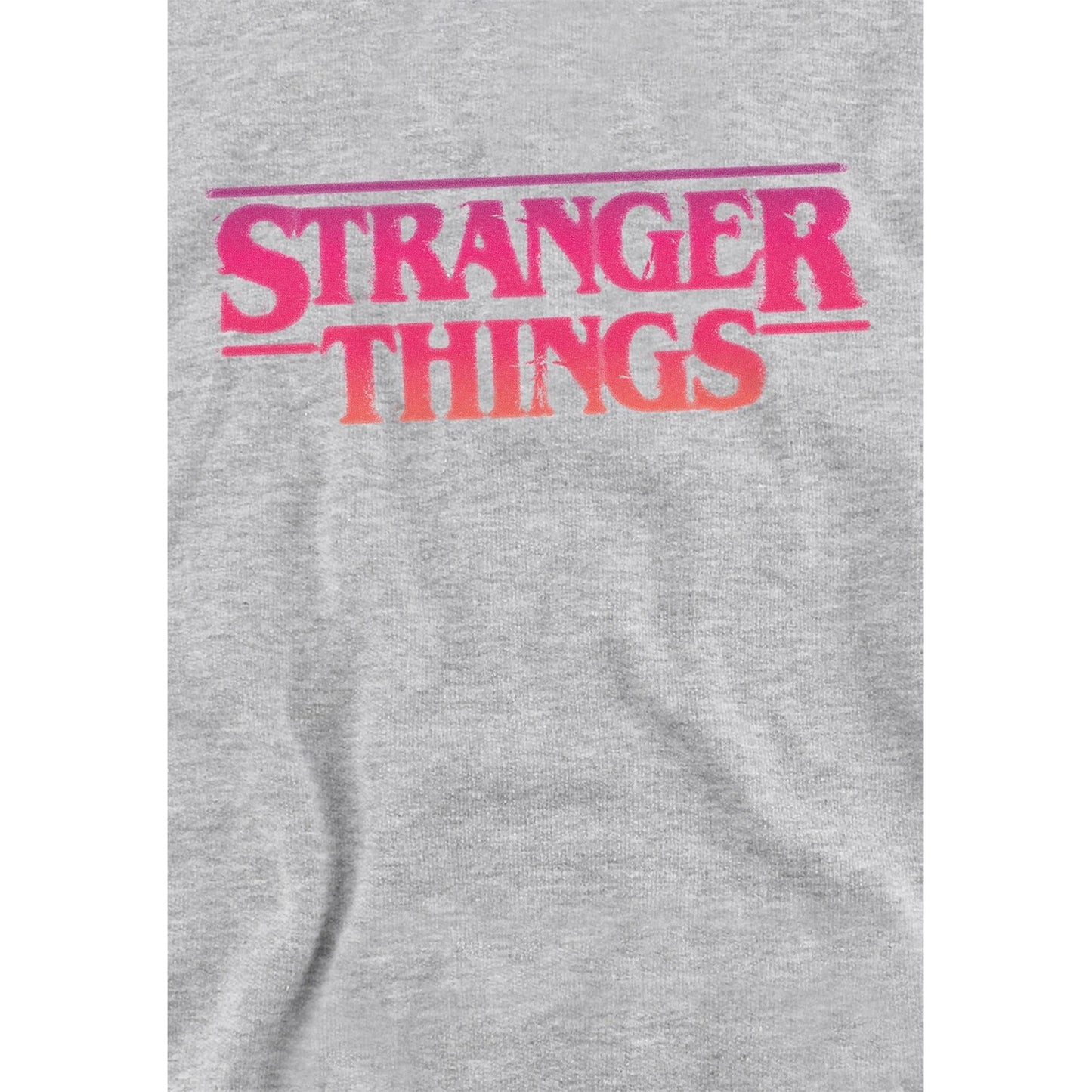 Athletic Heather - Side - Stranger Things Childrens-Kids Sunset Logo Heather Hoodie