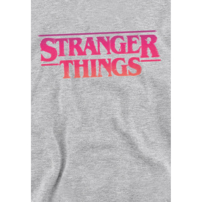 Athletic Heather - Side - Stranger Things Childrens-Kids Sunset Logo Heather Hoodie