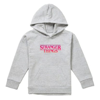 Athletic Heather - Front - Stranger Things Childrens-Kids Sunset Logo Heather Hoodie