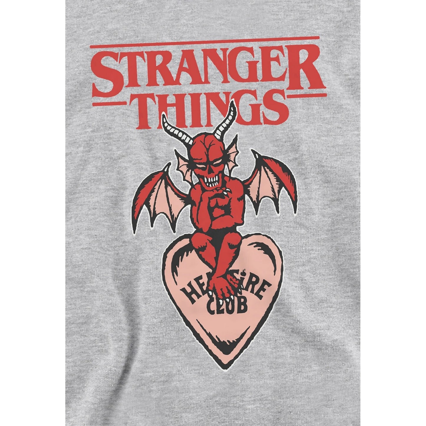Athletic Heather - Side - Stranger Things Childrens-Kids Hellfire Heart Heather Hoodie