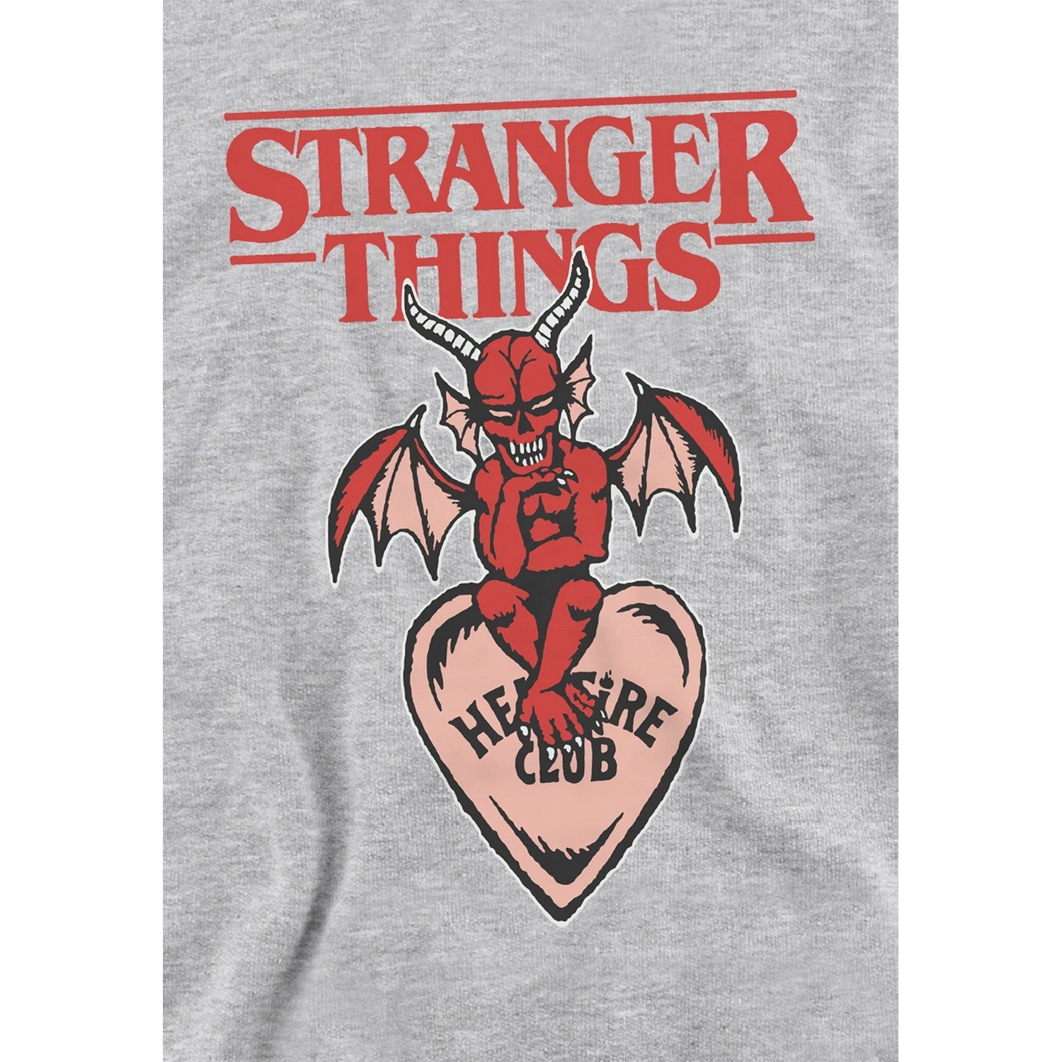 Athletic Heather - Side - Stranger Things Childrens-Kids Hellfire Heart Heather Hoodie