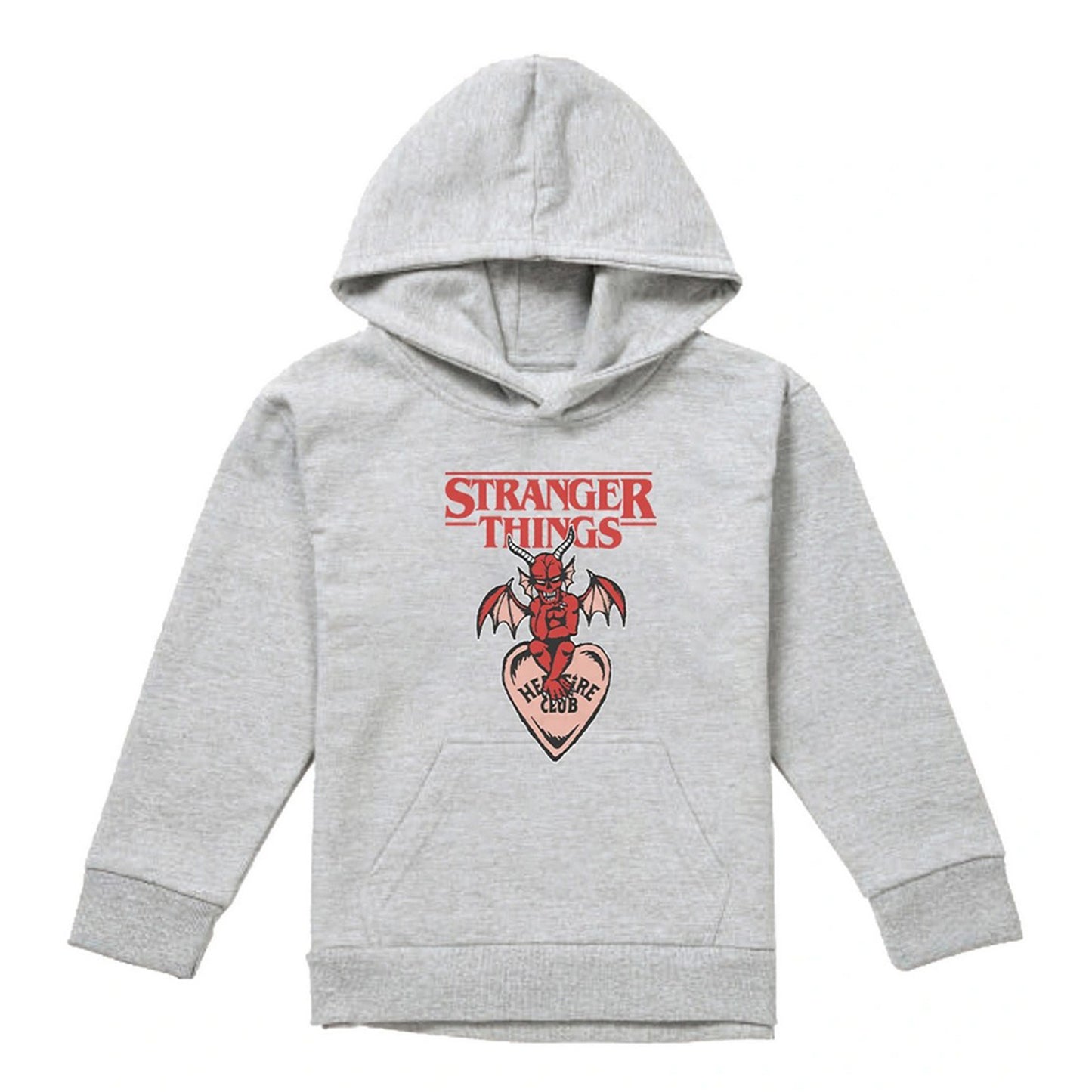 Athletic Heather - Front - Stranger Things Childrens-Kids Hellfire Heart Heather Hoodie