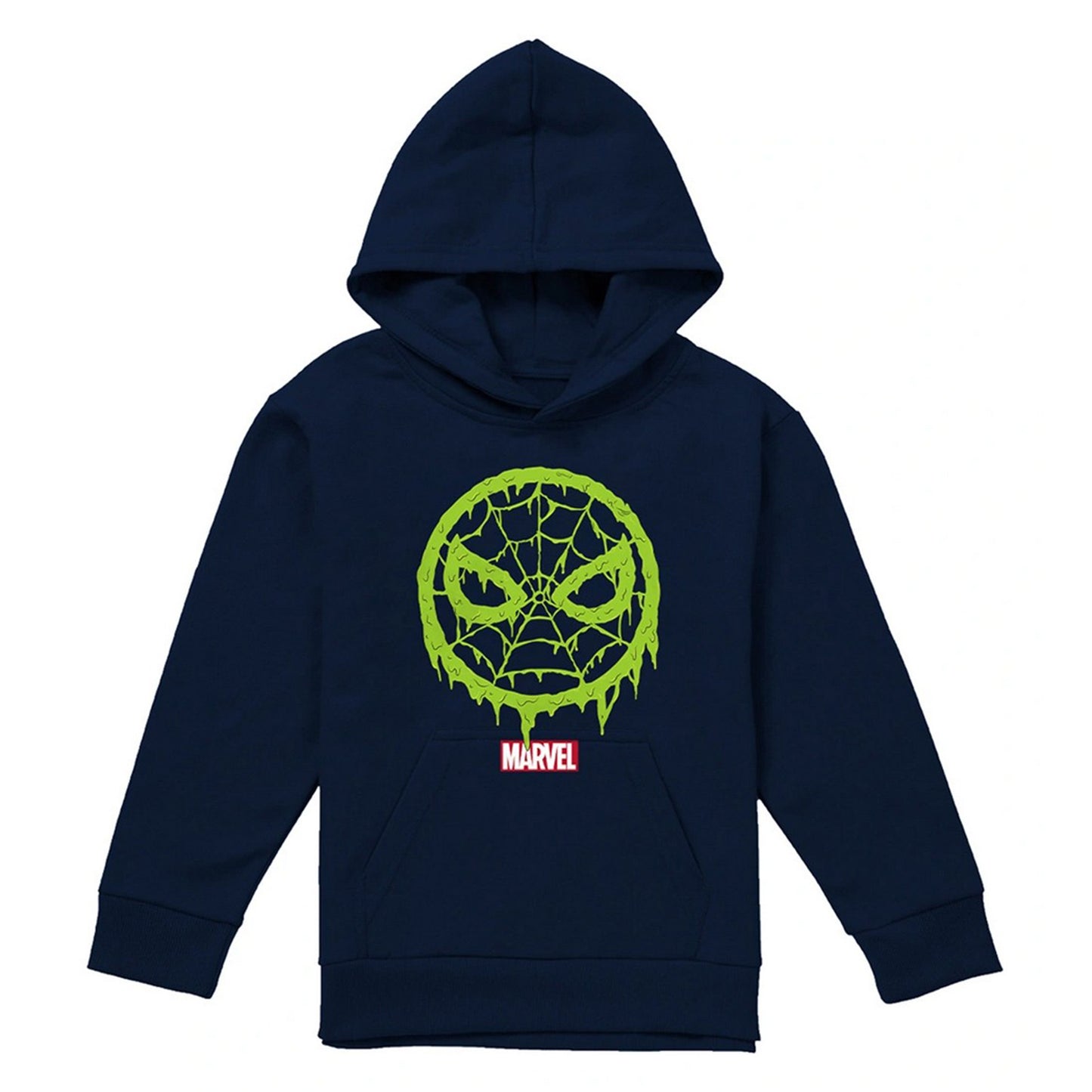 Navy - Front - Spider-Man Childrens-Kids Lo Pull Over Hoodie