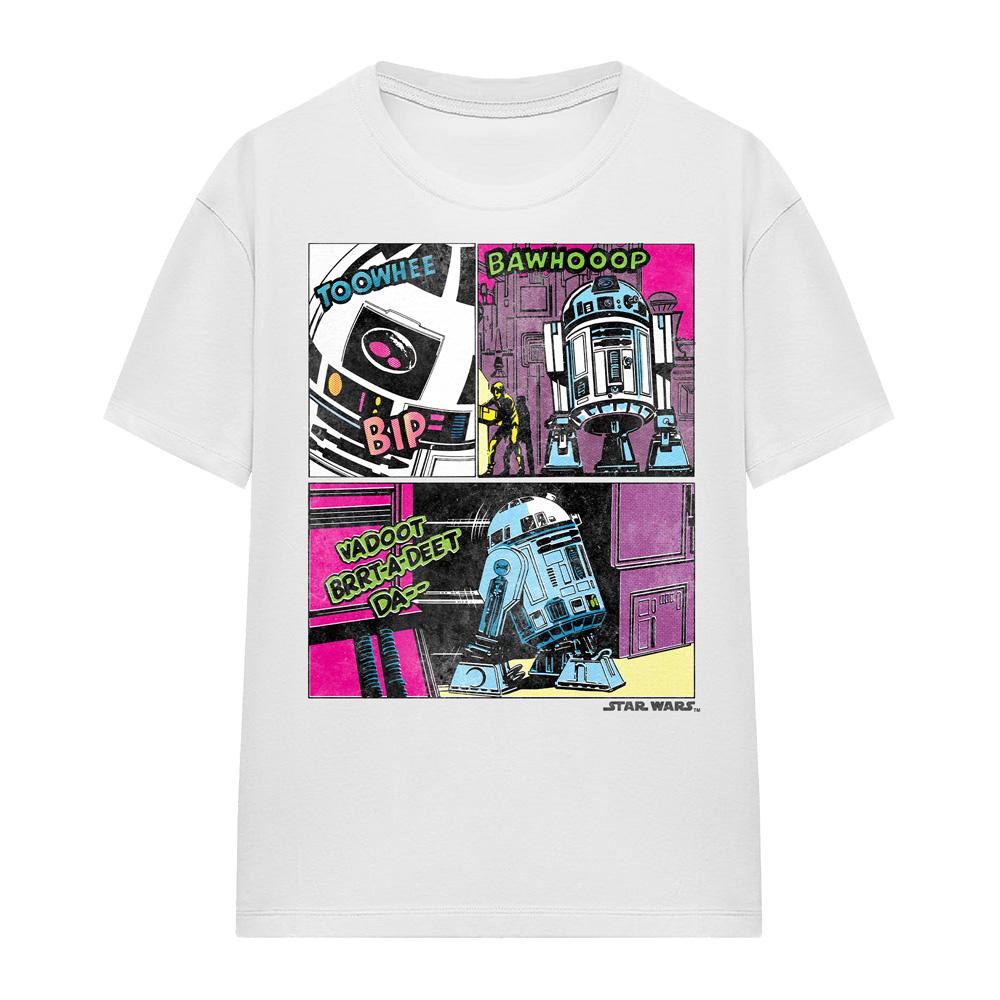 White - Front - Star Wars Womens-Ladies To The Rescue R2-D2 T-Shirt