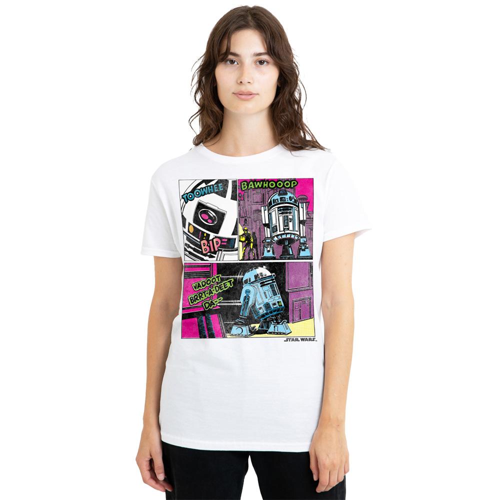 White - Lifestyle - Star Wars Womens-Ladies To The Rescue R2-D2 T-Shirt
