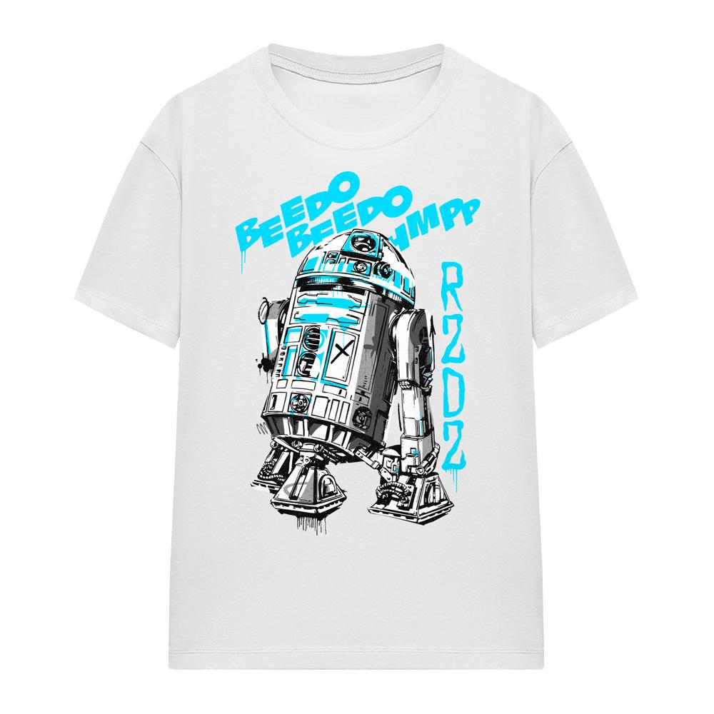 White - Front - Star Wars Womens-Ladies R2-D2 Graffiti T-Shirt