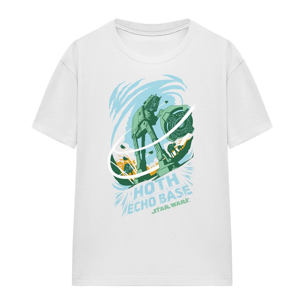 White - Front - Star Wars Womens-Ladies Base Attack Echo T-Shirt