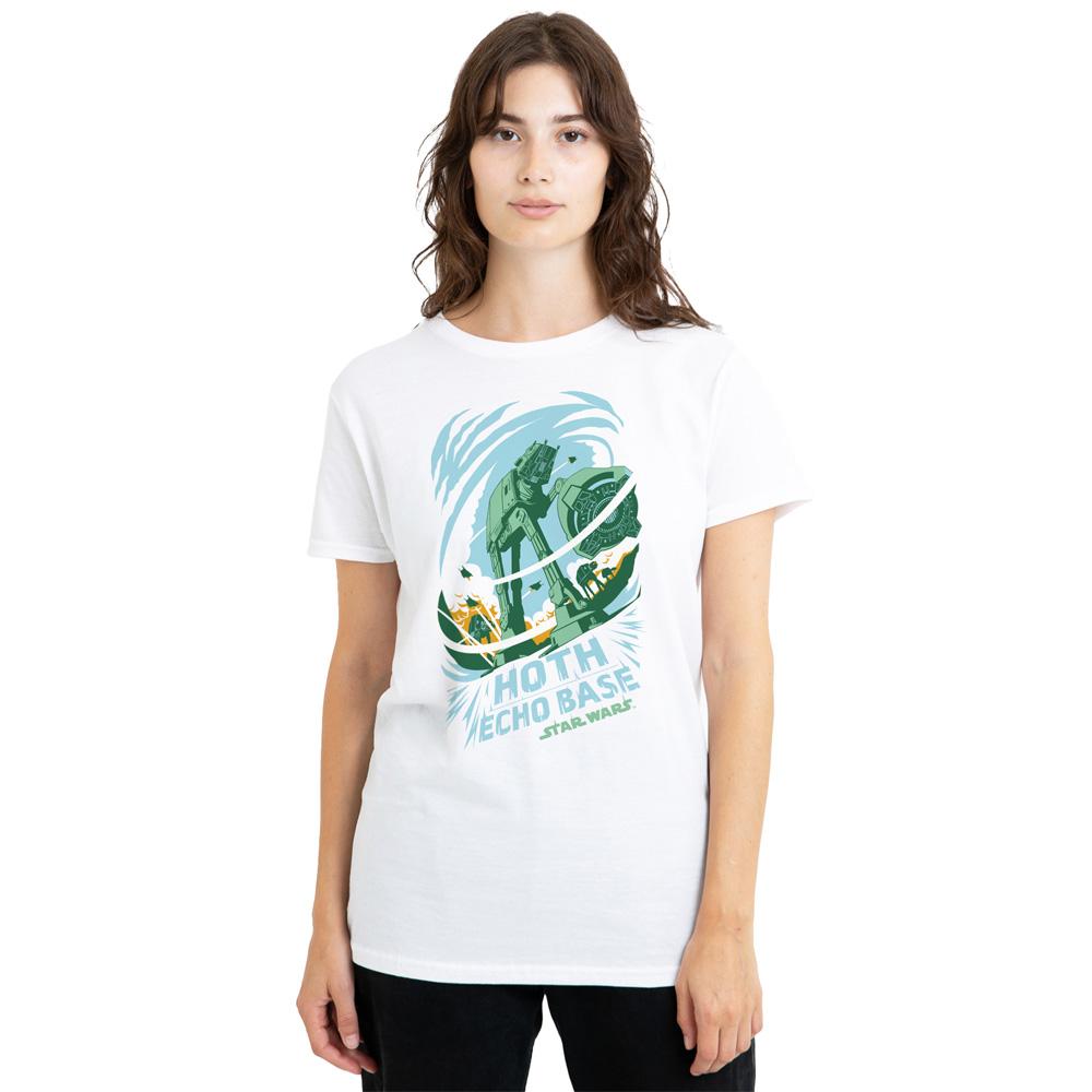 White - Lifestyle - Star Wars Womens-Ladies Base Attack Echo T-Shirt