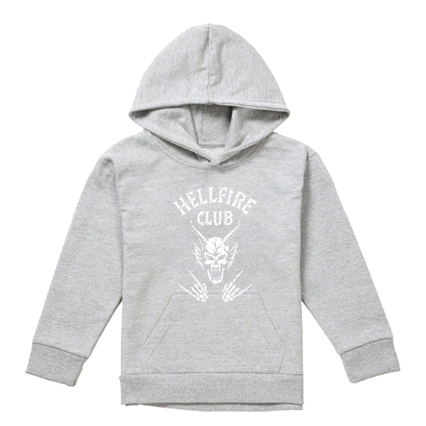 Athletic Heather - Front - Stranger Things Childrens-Kids Hellfire Club Bones Heather Hoodie