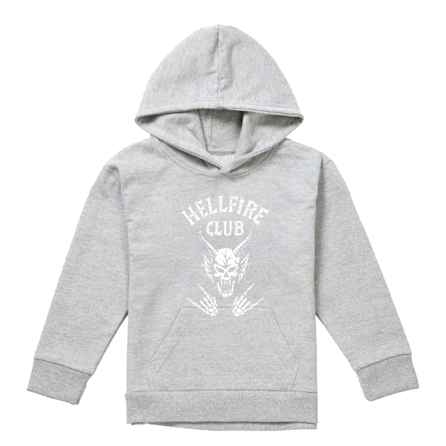Athletic Heather - Front - Stranger Things Childrens-Kids Hellfire Club Bones Heather Hoodie