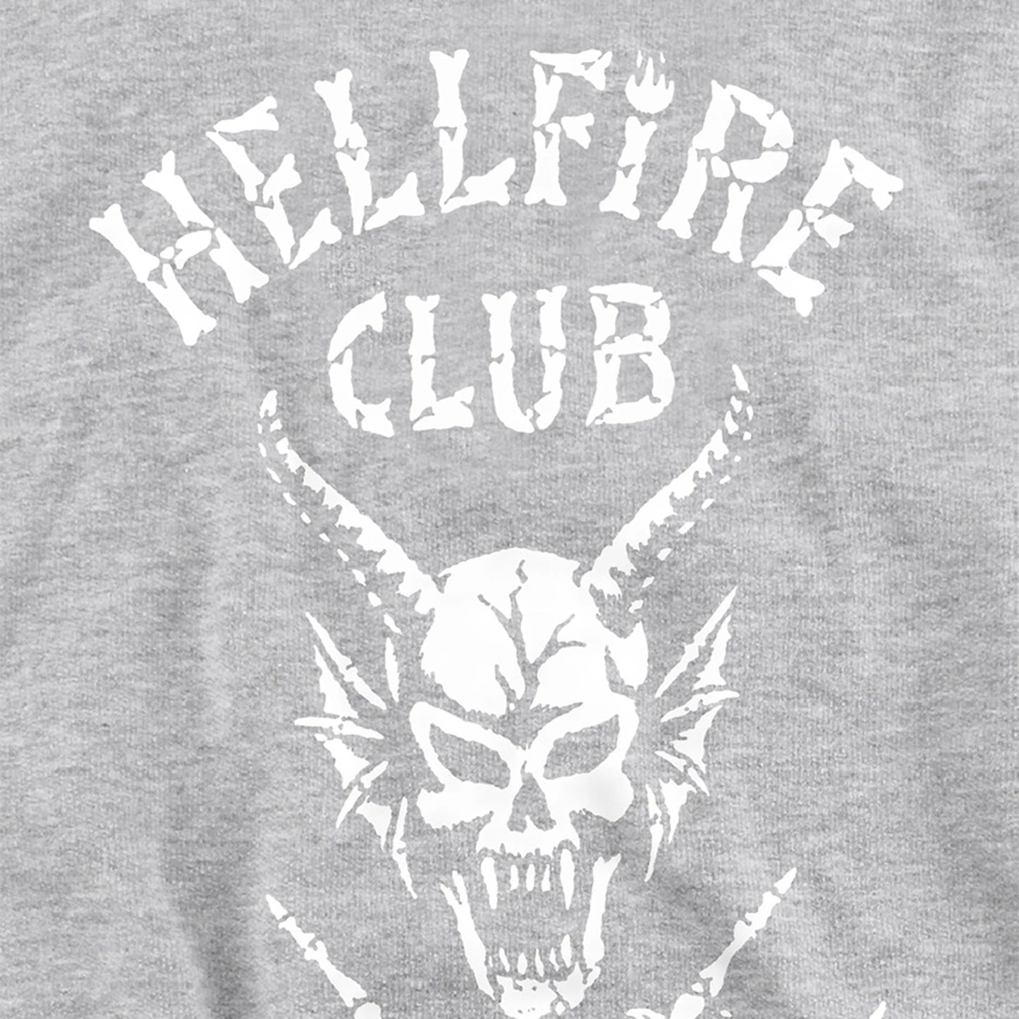 Athletic Heather - Side - Stranger Things Childrens-Kids Hellfire Club Bones Heather Hoodie