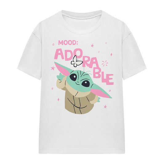 White - Front - Star Wars Womens-Ladies Mood Adorable Grogu T-Shirt