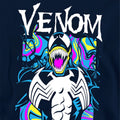 Navy - Side - Marvel Childrens-Kids Venom Marbled Pull Over Hoodie