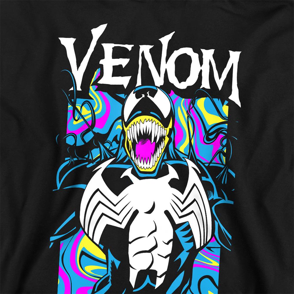 Black - Side - Marvel Childrens-Kids Venom Marbled Pull Over Hoodie