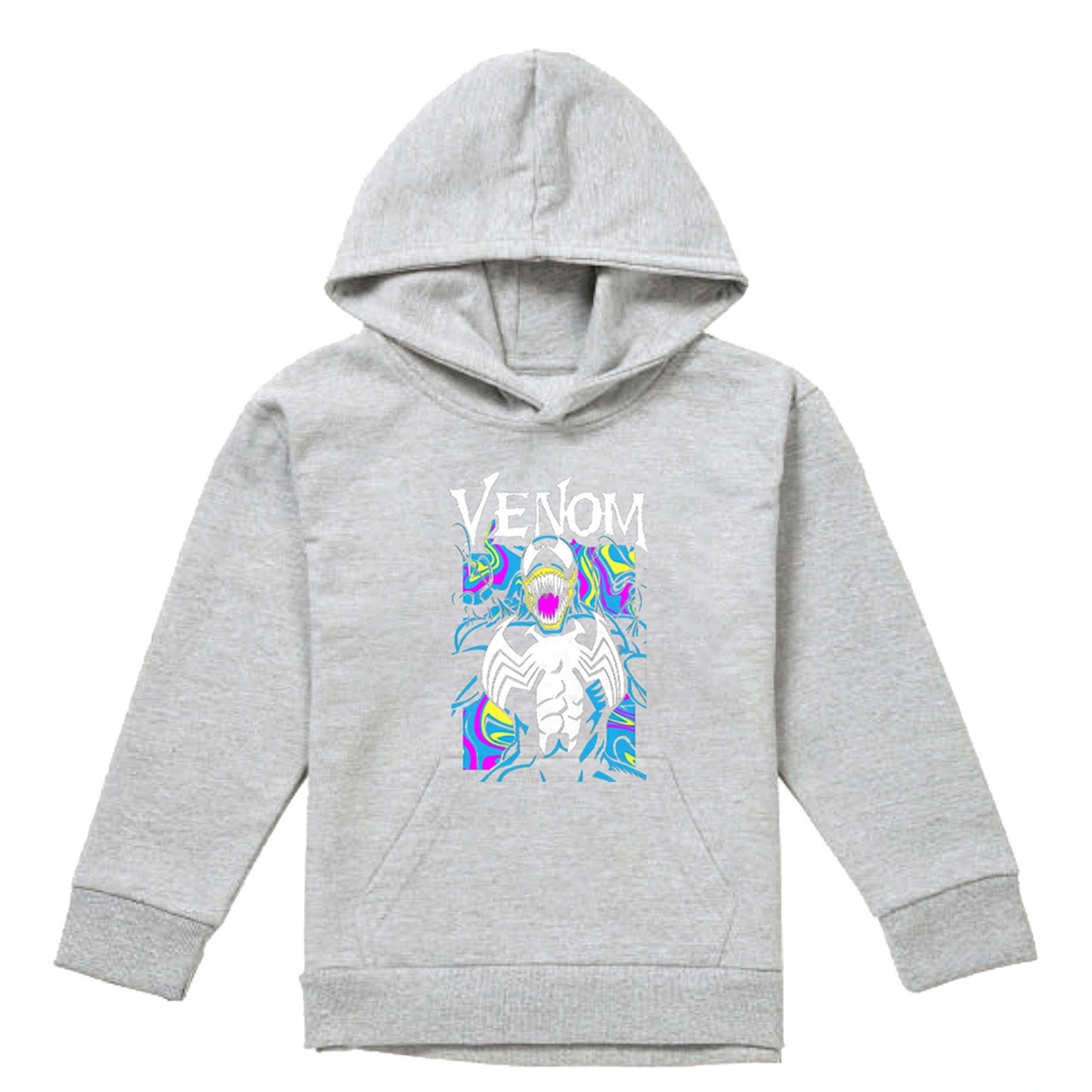 Athletic Heather - Front - Marvel Childrens-Kids Venom Marbled Pull Over Hoodie