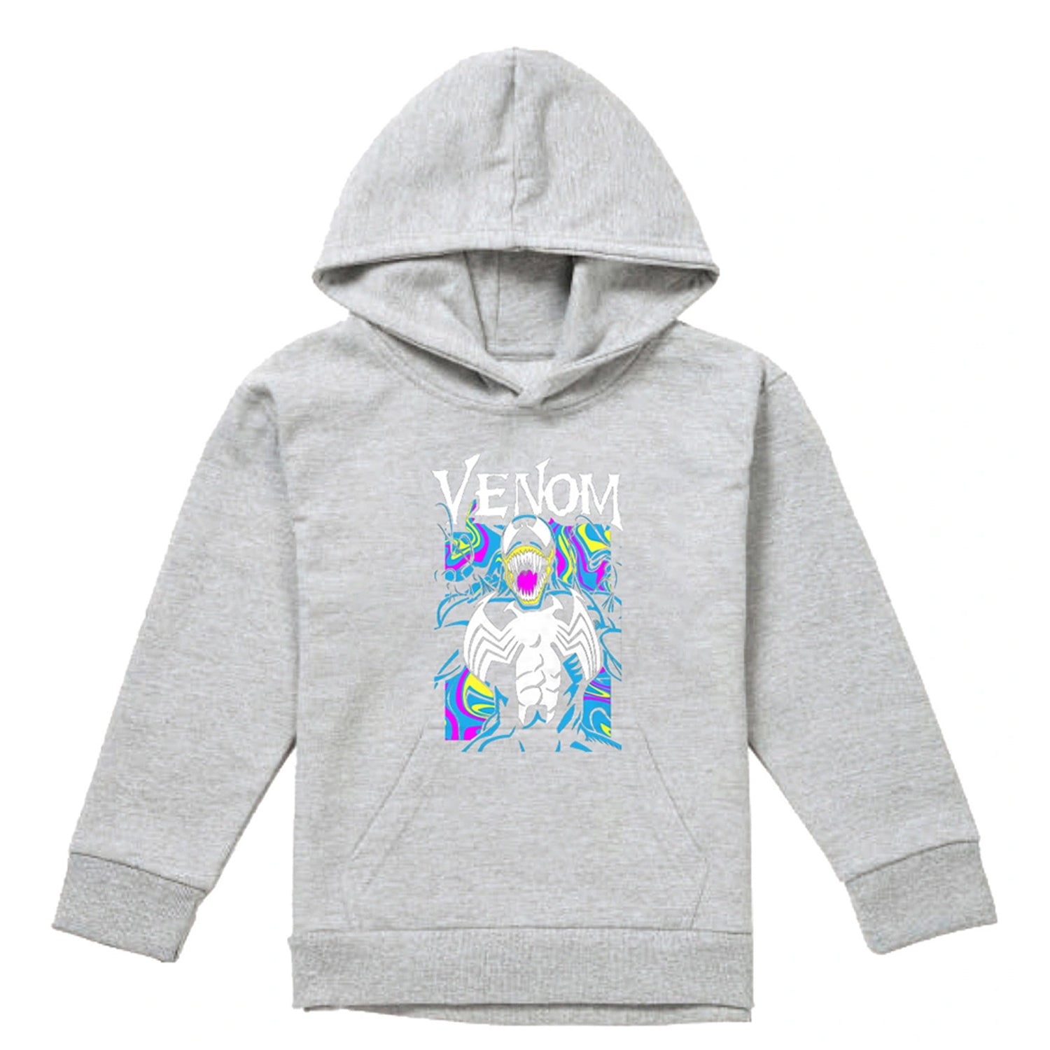 Athletic Heather - Front - Marvel Childrens-Kids Venom Marbled Pull Over Hoodie
