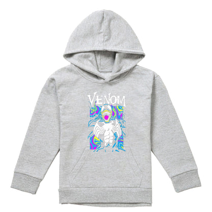 Athletic Heather - Front - Marvel Childrens-Kids Venom Marbled Pull Over Hoodie