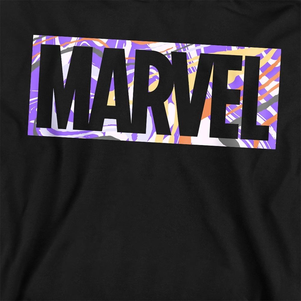 Black - Side - Marvel Childrens-Kids Paint Brick Pull Over Hoodie