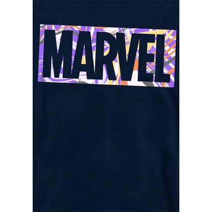 Navy - Side - Marvel Childrens-Kids Paint Brick Pull Over Hoodie