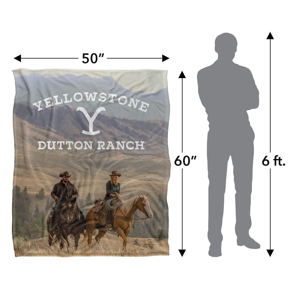 Multicoloured - Close up - Yellowstone Silky Horse Riding Rip & Beth Supersoft Blanket