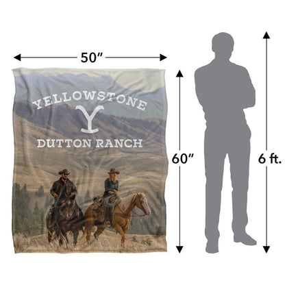 Multicoloured - Close up - Yellowstone Silky Horse Riding Rip & Beth Supersoft Blanket