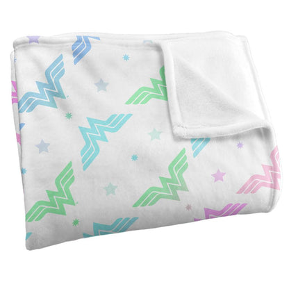 White-Multicoloured - Side - Wonder Woman Silky Gradient Supersoft Blanket